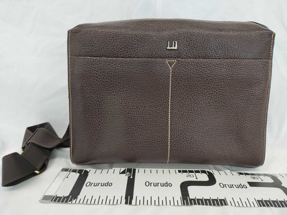 Dunhill Leather Shoulder Bag, Dark Brown
