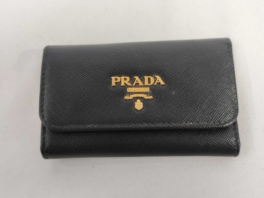 PRADA Saffiano 6-ring key case with chips