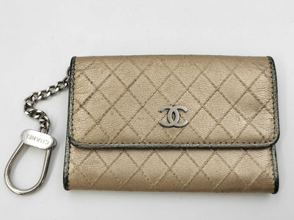 CHANEL Quilted Card Case with Key Ring, Card Case, Pass Case, Business Card Case