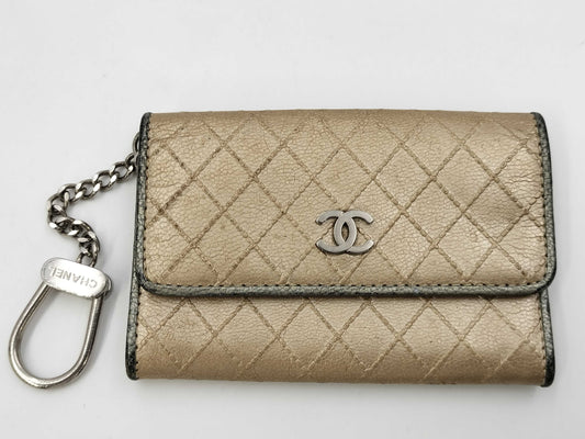 CHANEL Quilted Card Case with Key Ring, Card Case, Pass Case, Business Card Case