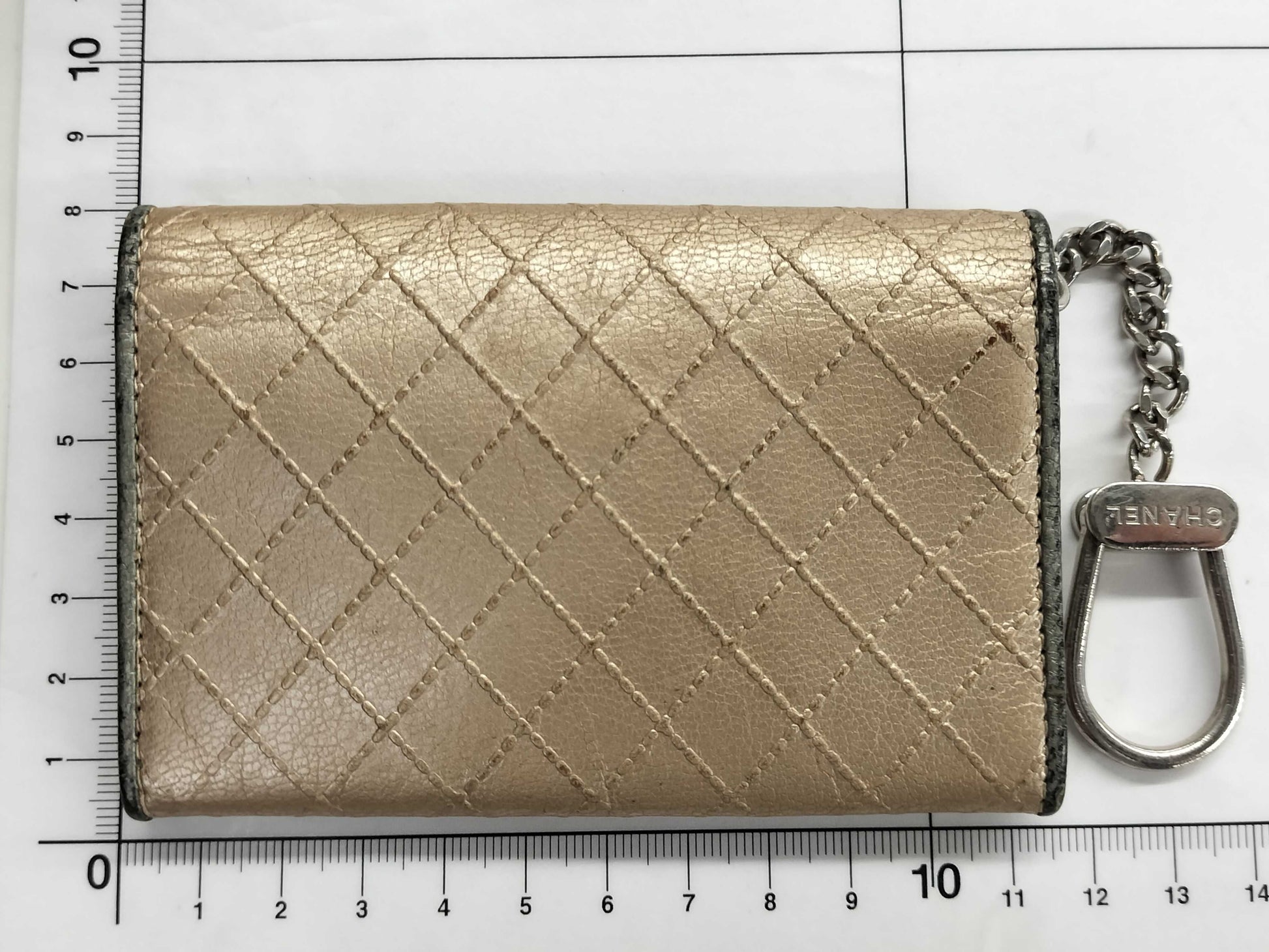 CHANEL Quilted Card Case with Key Ring, Card Case, Pass Case, Business Card Case