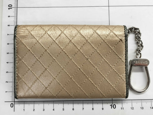 CHANEL Quilted Card Case with Key Ring, Card Case, Pass Case, Business Card Case