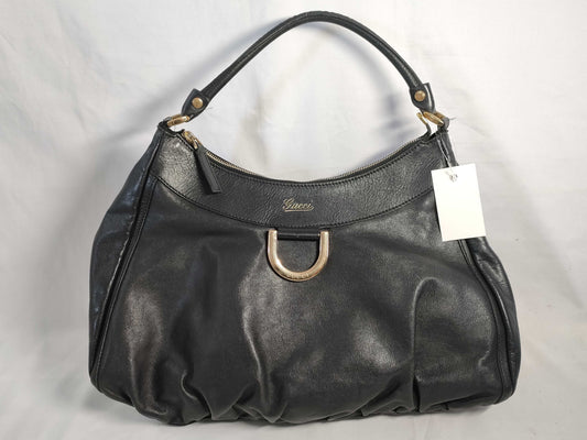 GUCCI Abby One-Shoulder Bag in Black Leather 189833 Shoulder Bag