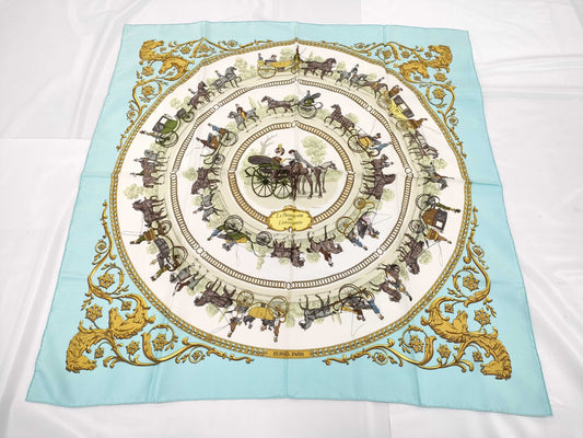 HERMES Carré LA PROMENADE DE LONGCHAMPS Scarf without tag