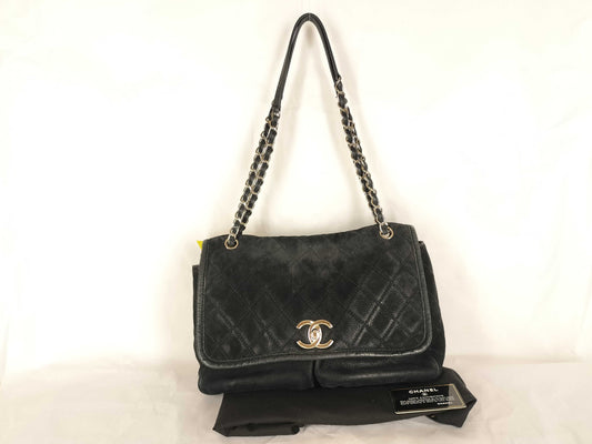 CHANEL 15 Series Turnlock Leather Chain Shoulder Bag