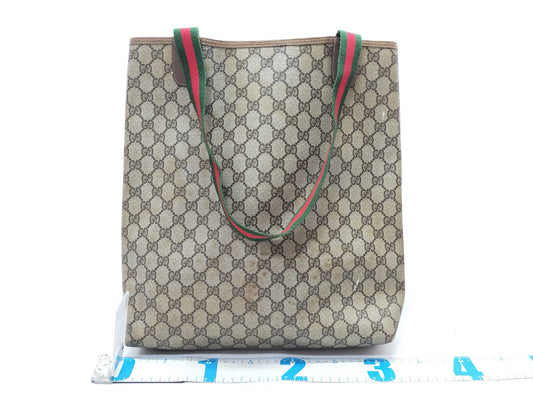 GUCCI 39.02003 GG Supreme PVC Old Sherry Tote Bag