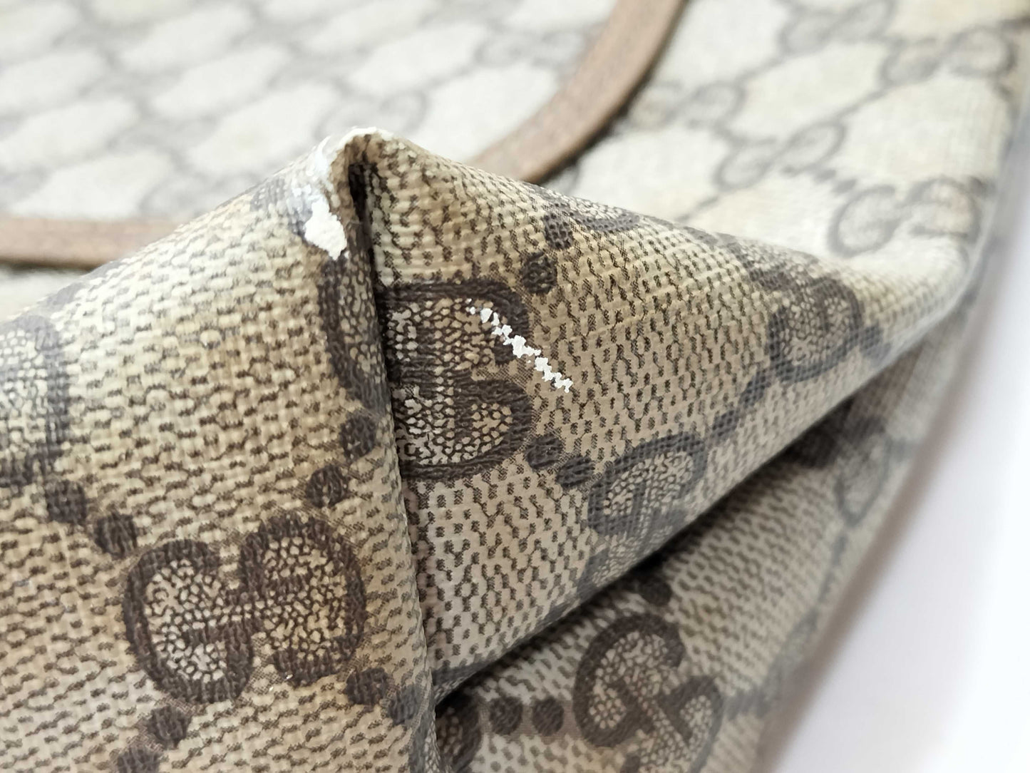 GUCCI 39.02003 GG Supreme PVC Old Sherry Tote Bag