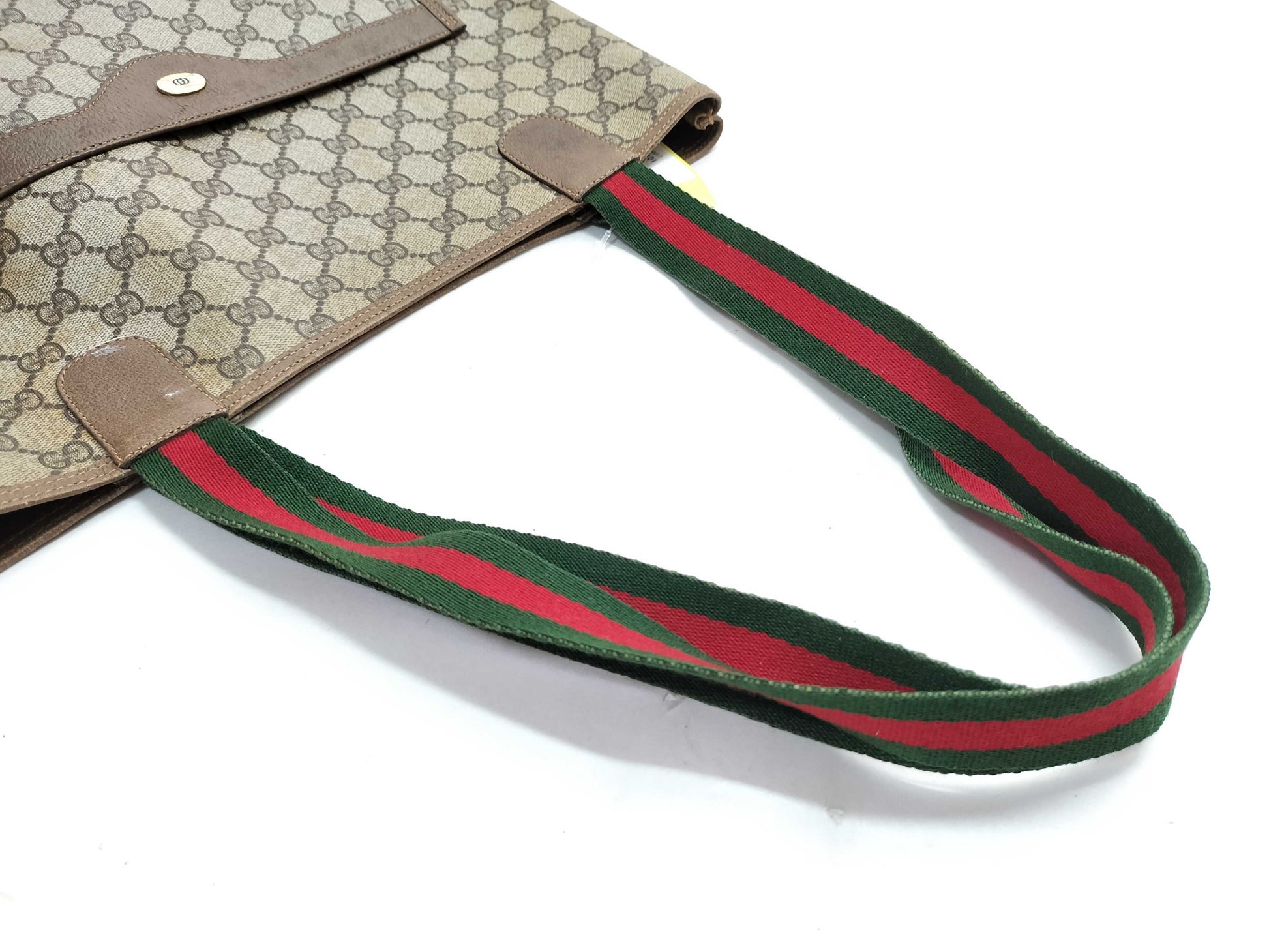 GUCCI 39.02003 GG Supreme PVC Old Sherry Tote Bag