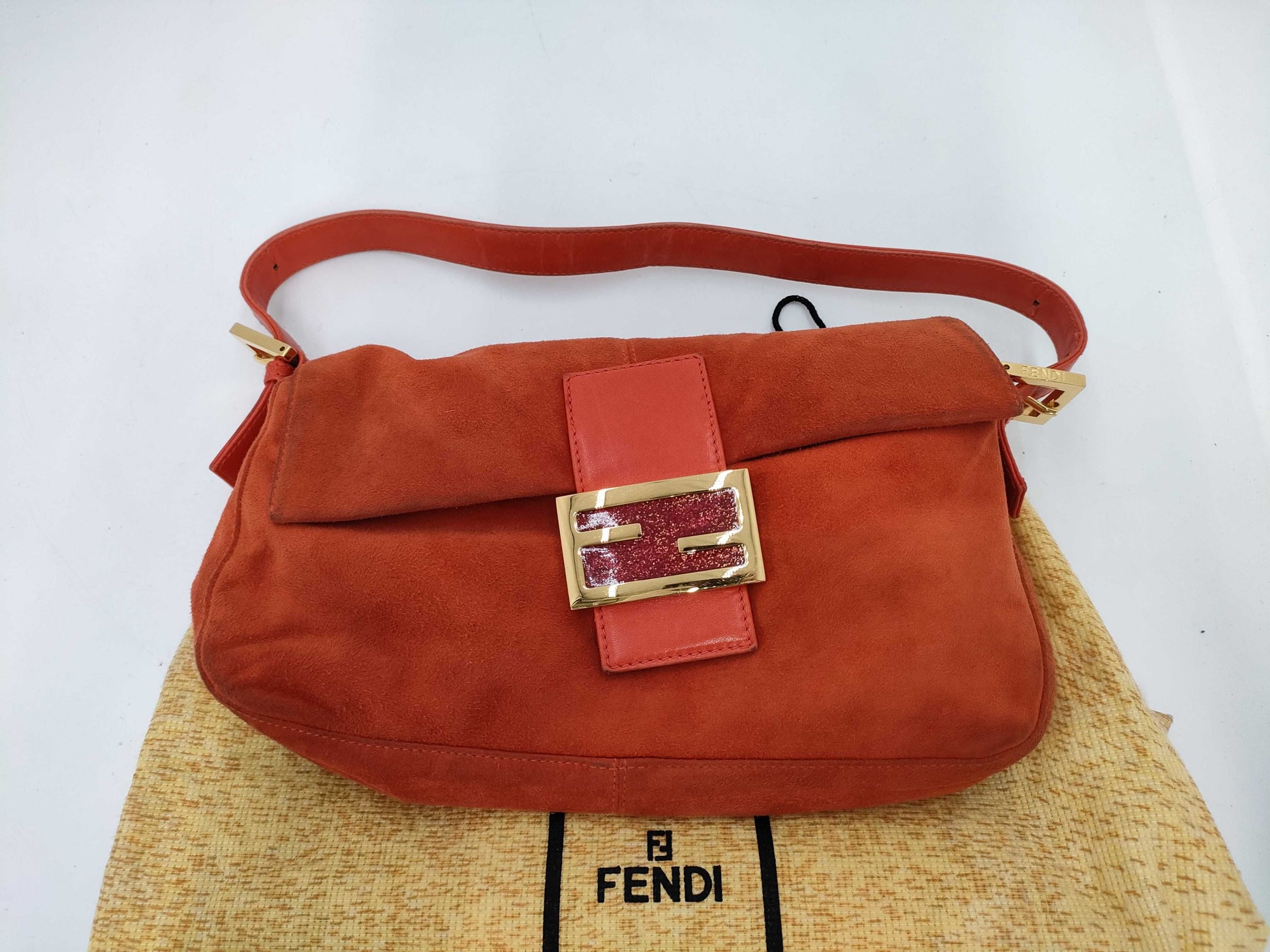 FENDI Mamma Suede One-Shoulder Shoulder Bag