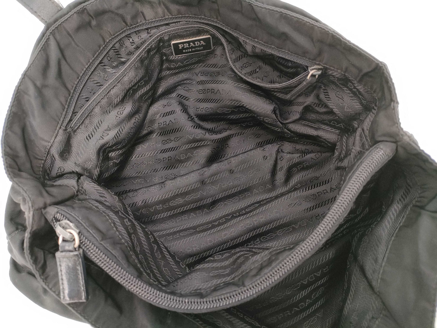 PRADA Nylon Triangle Plate Tote Bag