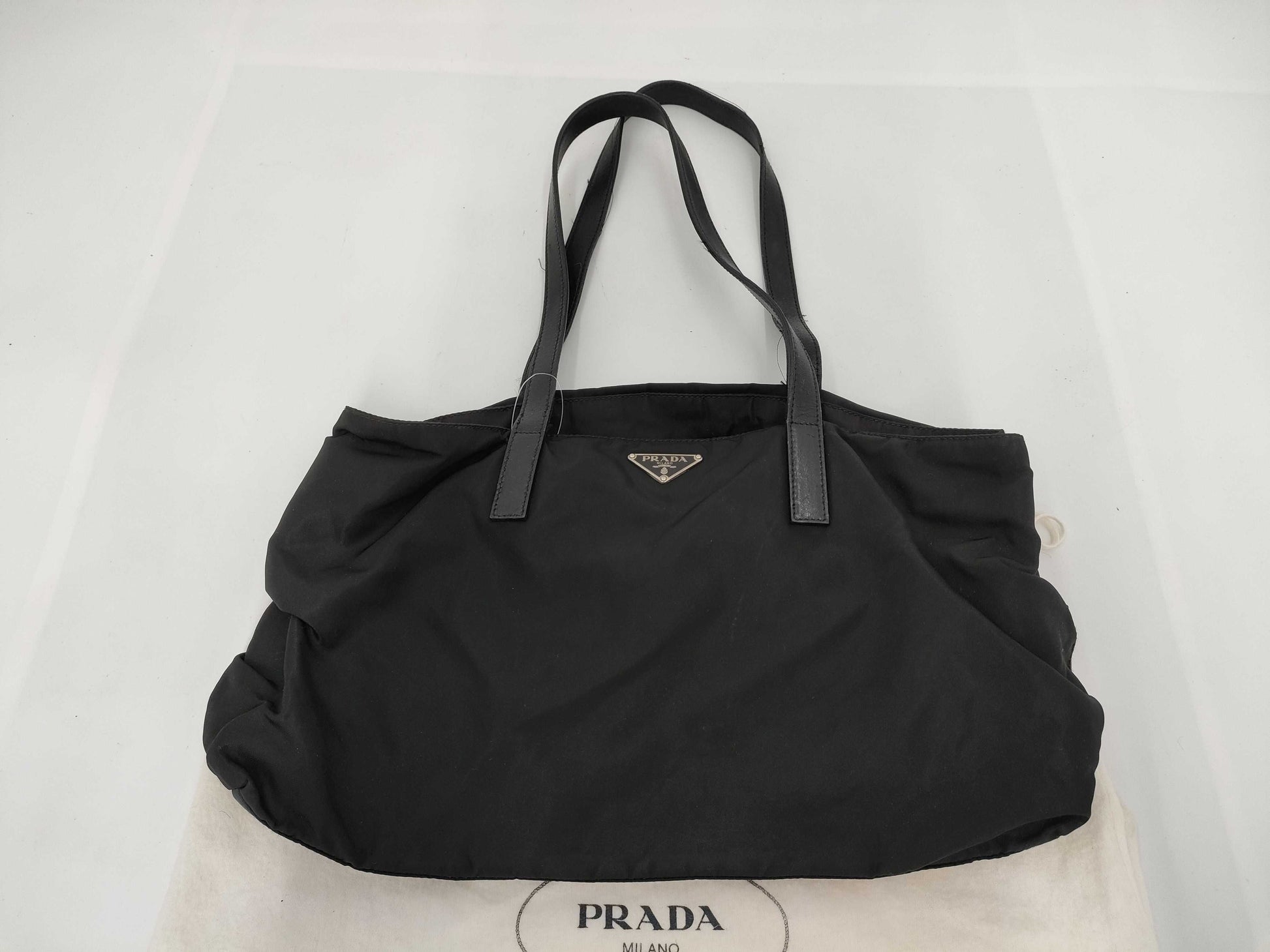 PRADA Nylon Triangle Plate Tote Bag