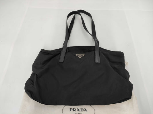PRADA Nylon Triangle Plate Tote Bag