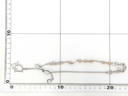 Dior Ribbon Logo Faux Pearl Choker Necklace