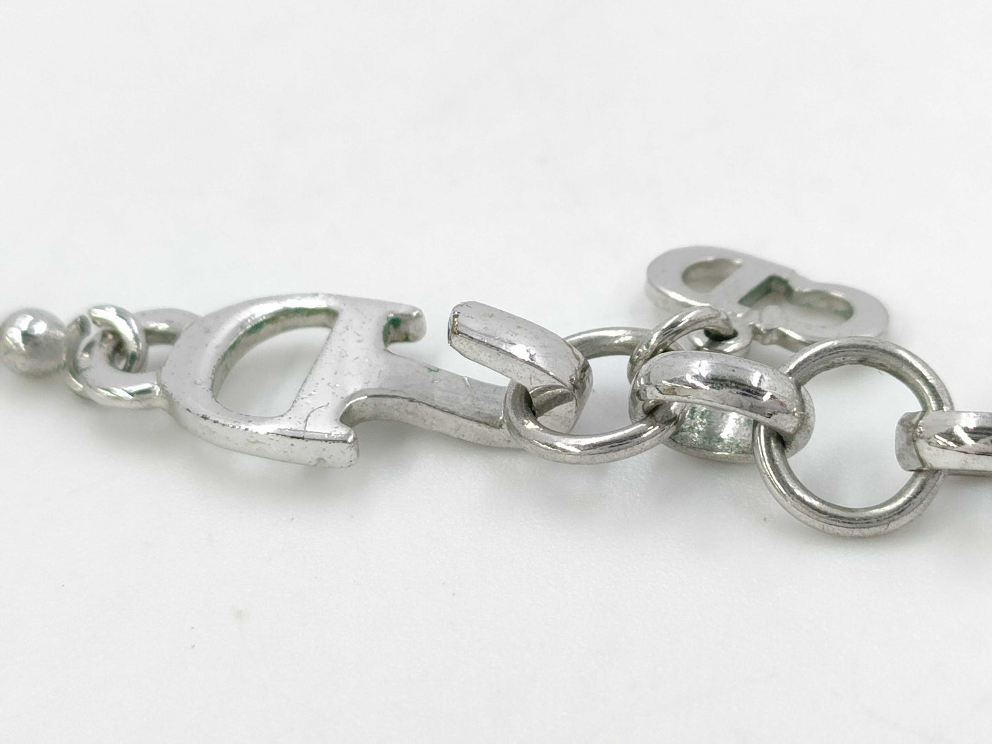 Dior Ribbon Logo Faux Pearl Choker Necklace