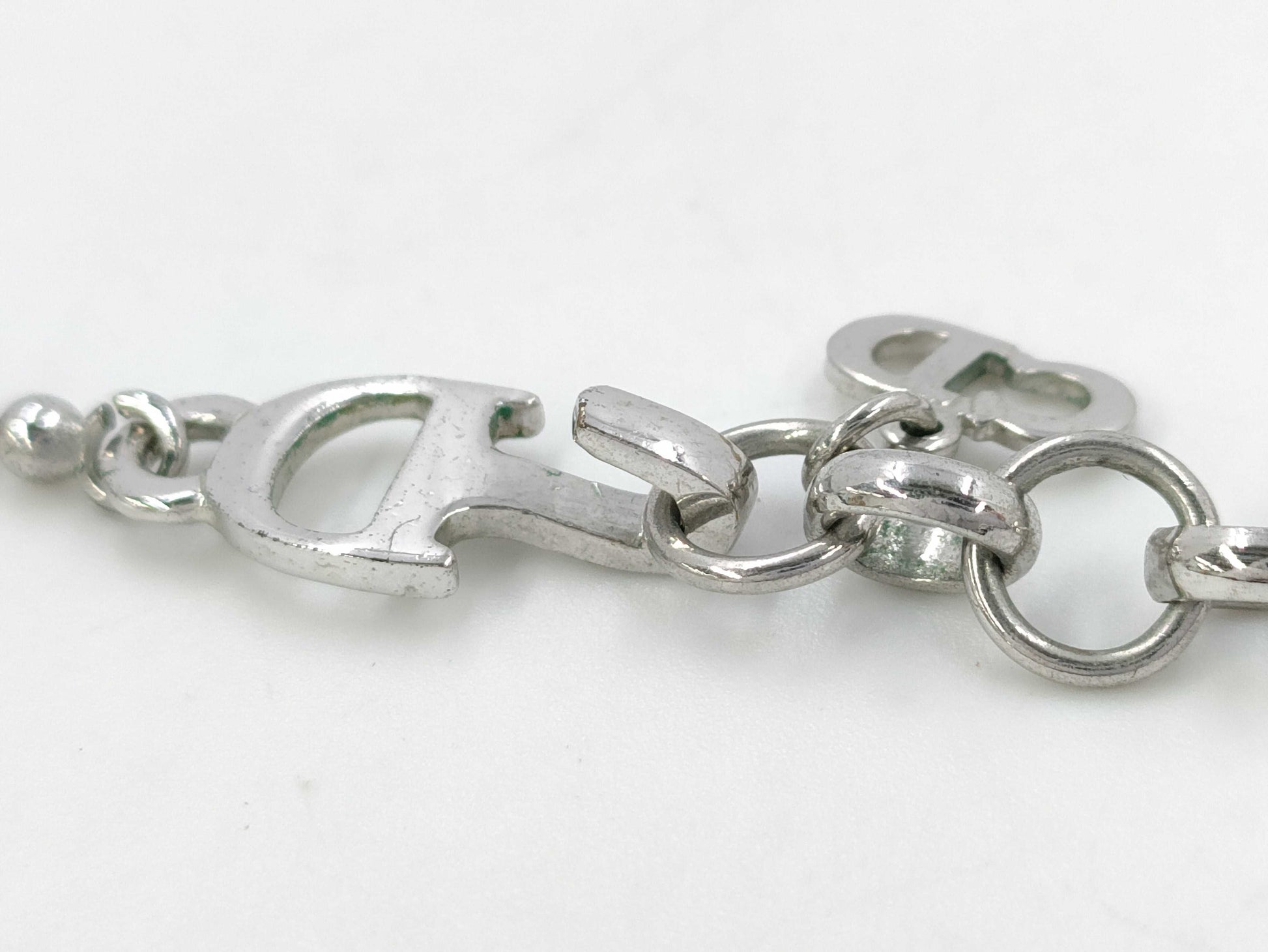 Dior Ribbon Logo Faux Pearl Choker Necklace
