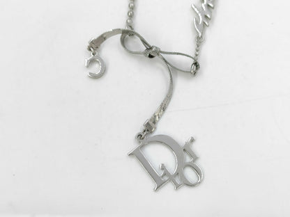 Dior Ribbon Logo Faux Pearl Choker Necklace