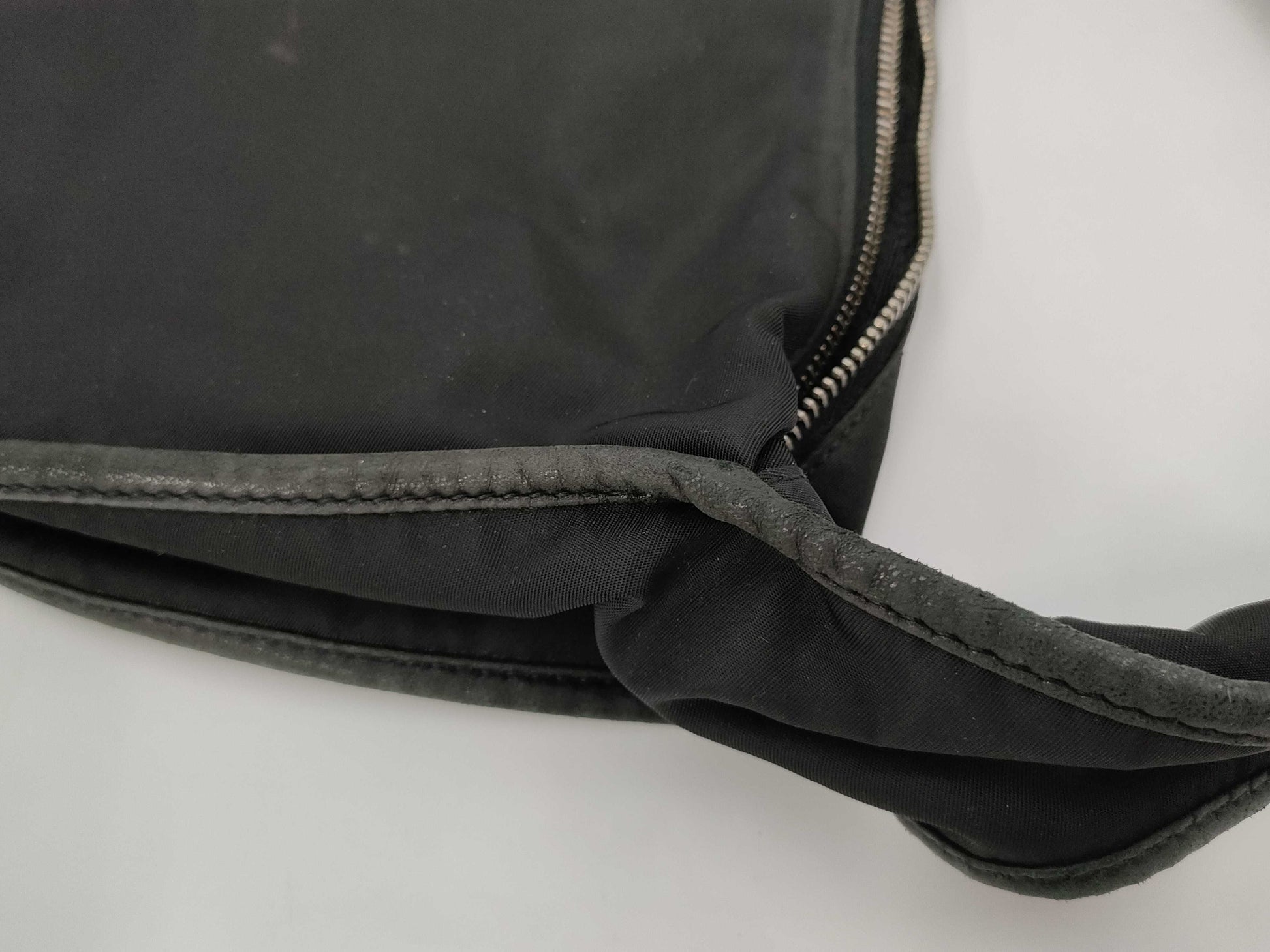 PRADA Nylon One-Shoulder Bag Black with Triangle Logo