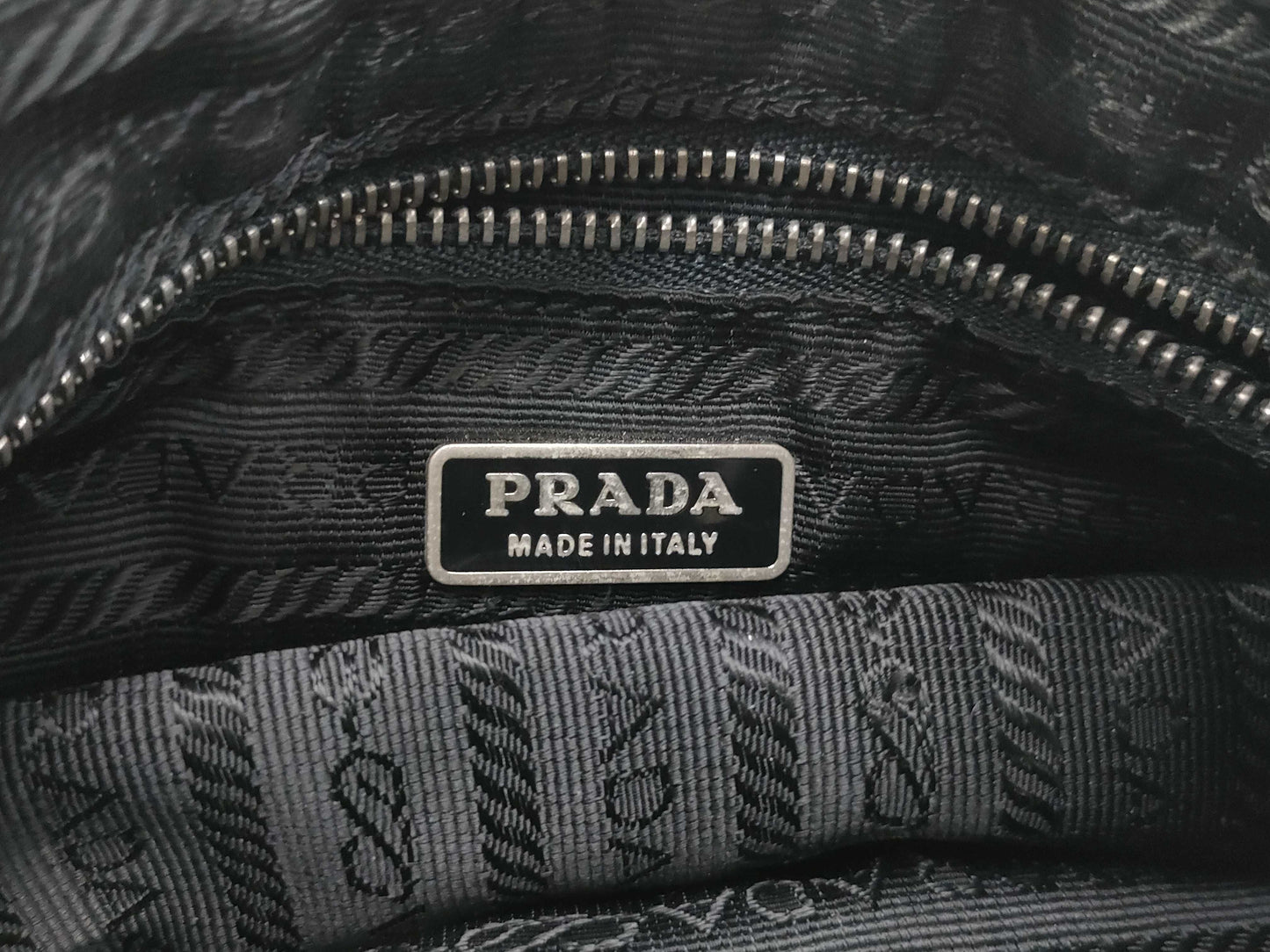 PRADA Nylon One-Shoulder Bag Black with Triangle Logo