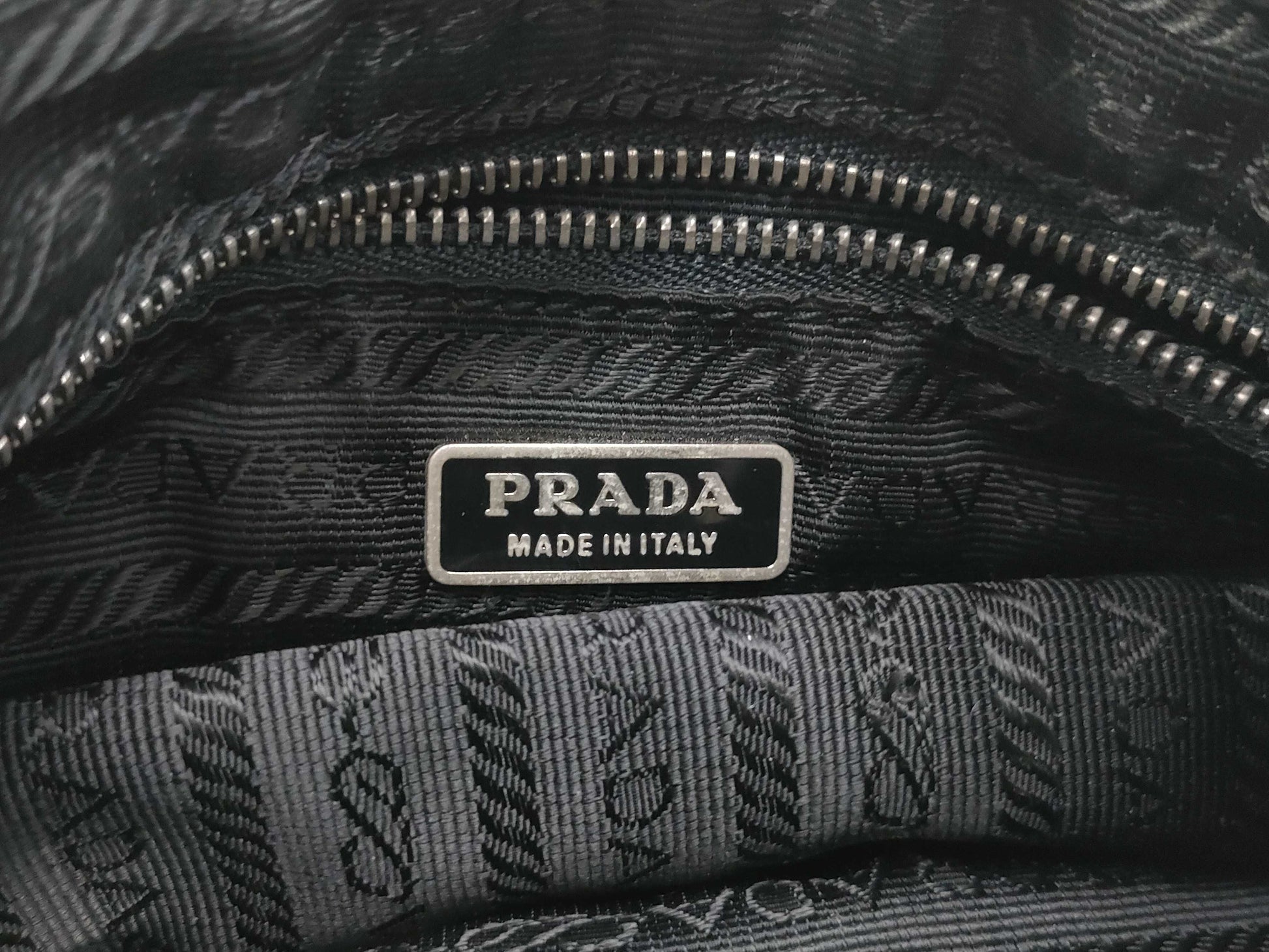 PRADA Nylon One-Shoulder Bag Black with Triangle Logo