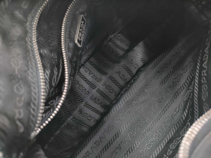 PRADA Nylon One-Shoulder Bag Black with Triangle Logo
