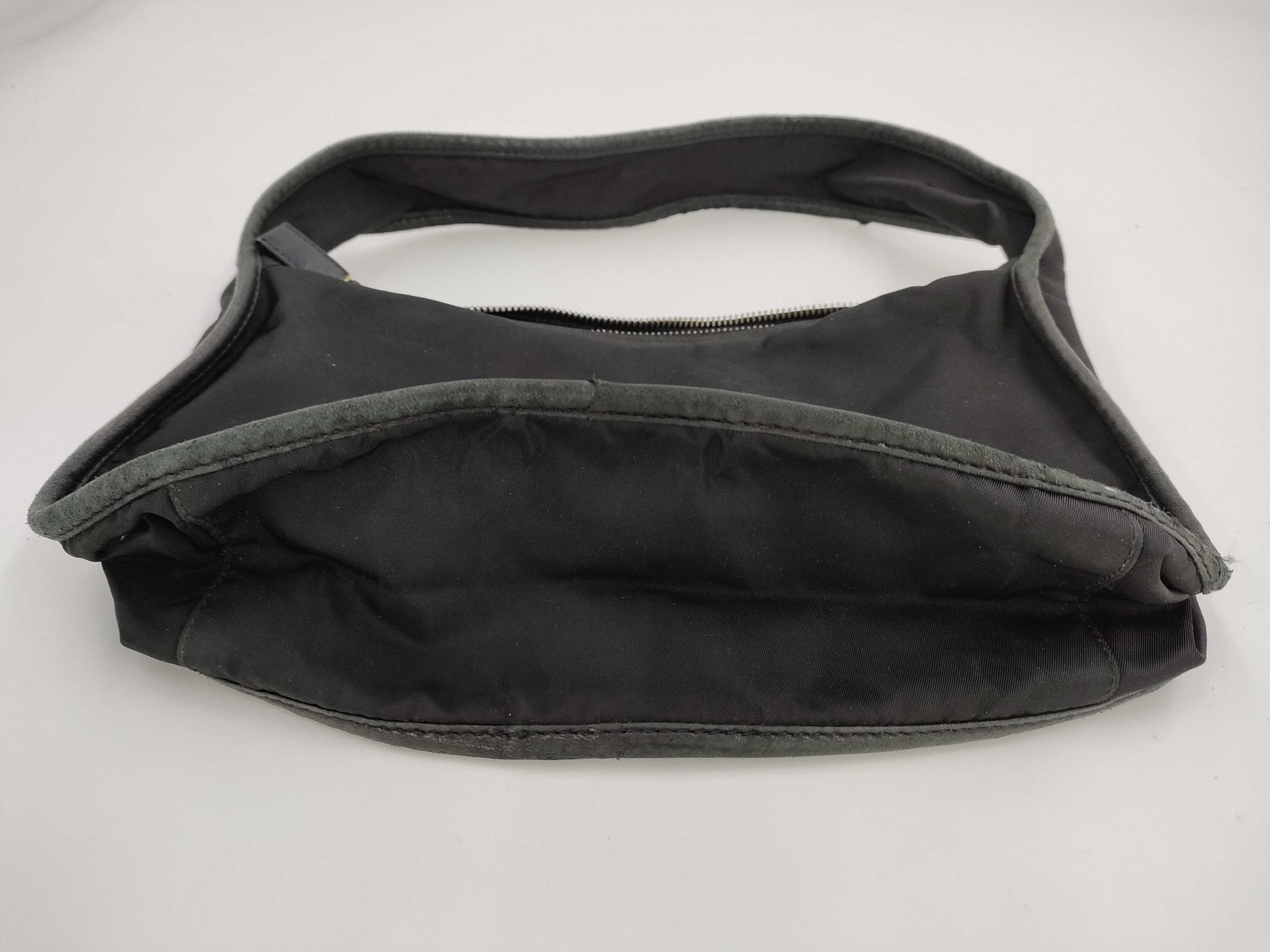 PRADA Nylon One-Shoulder Bag Black with Triangle Logo