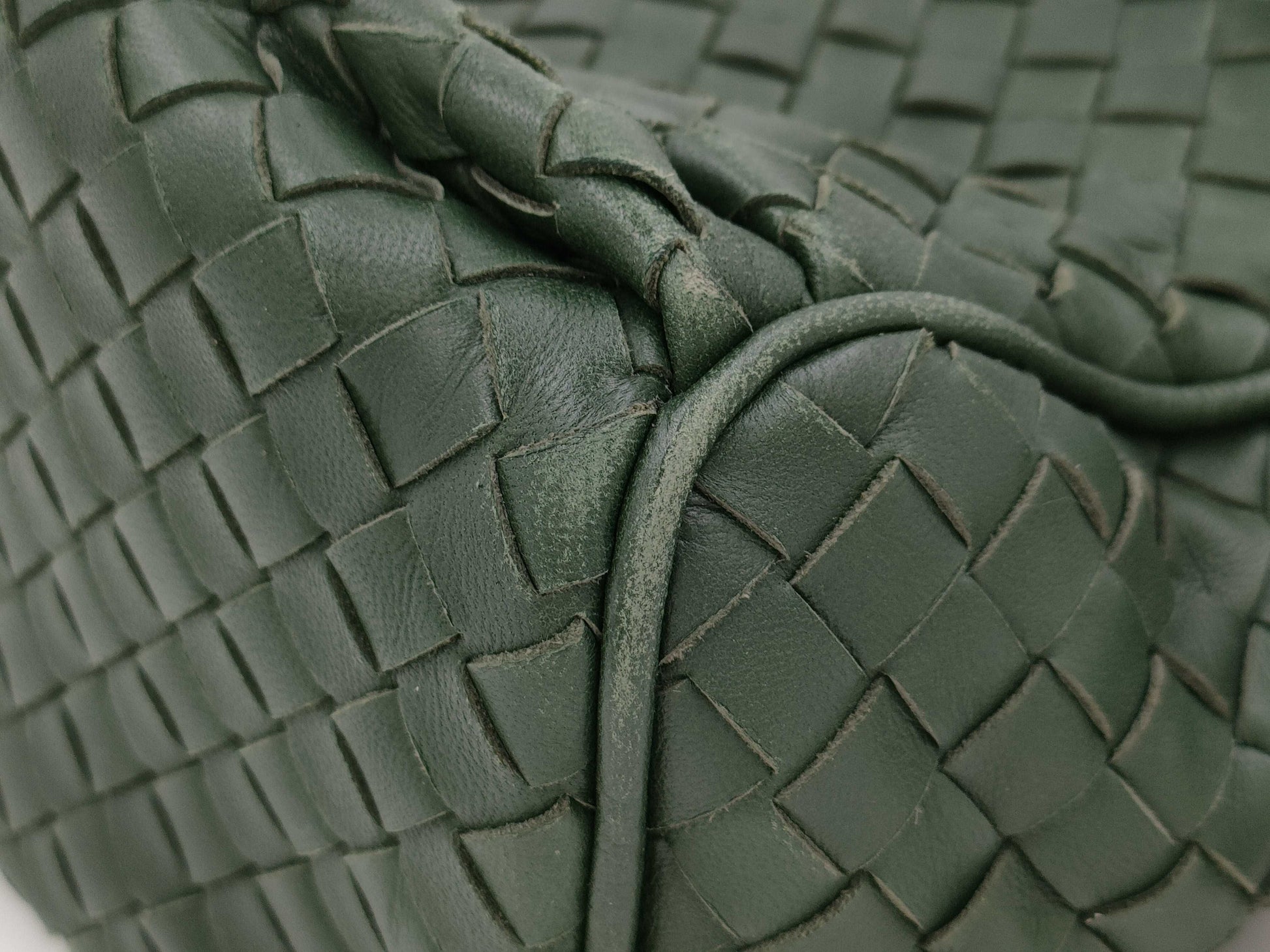 BOTTEGA VENETA Intrecciato Shoulder Bag Green Handbag