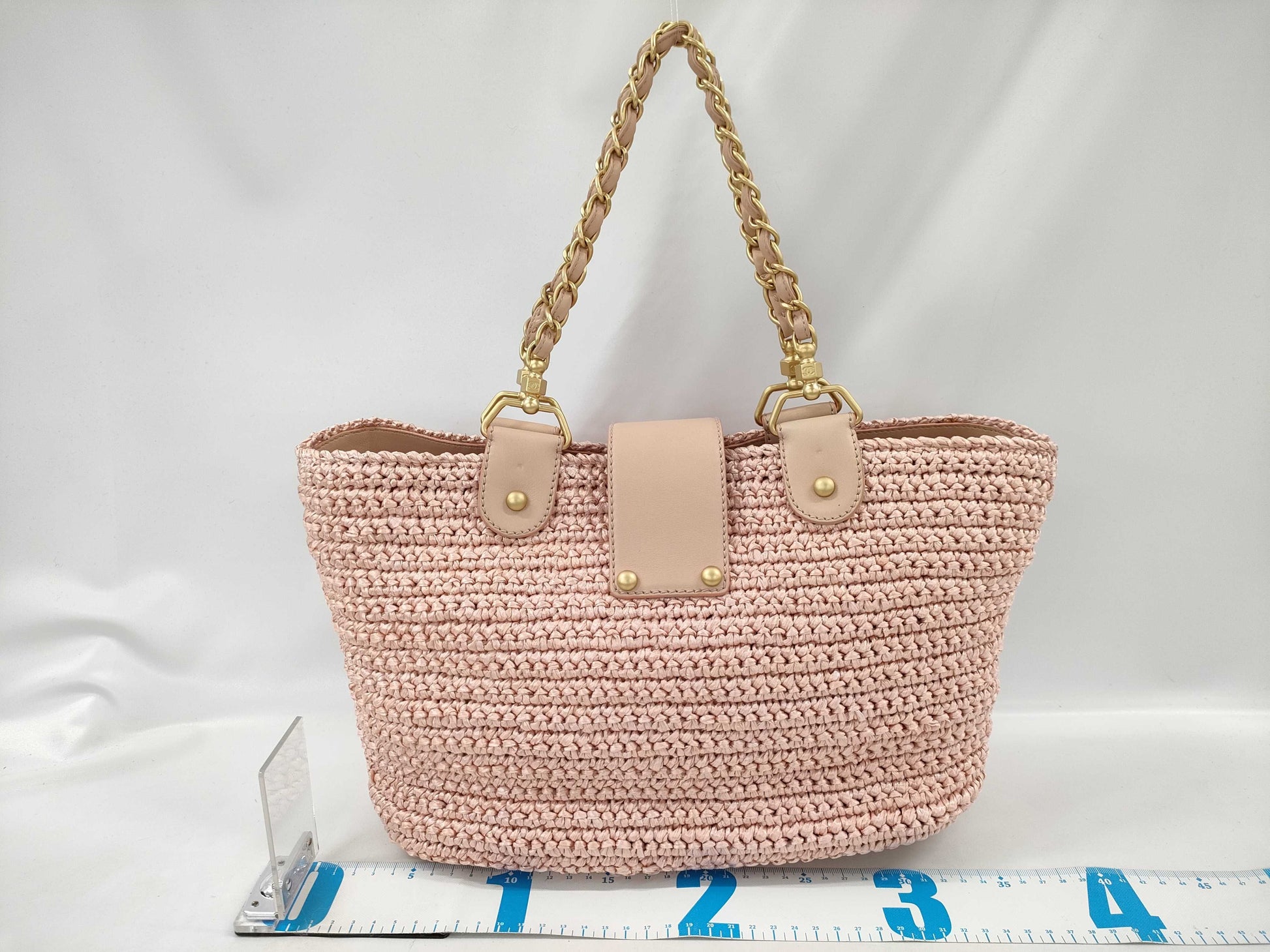 CHANEL Straw Bag Coco Chain 10 Series Tote Bag