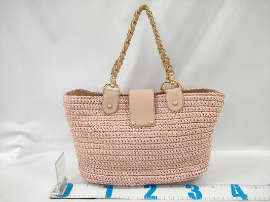 CHANEL Straw Bag Coco Chain 10 Series Tote Bag