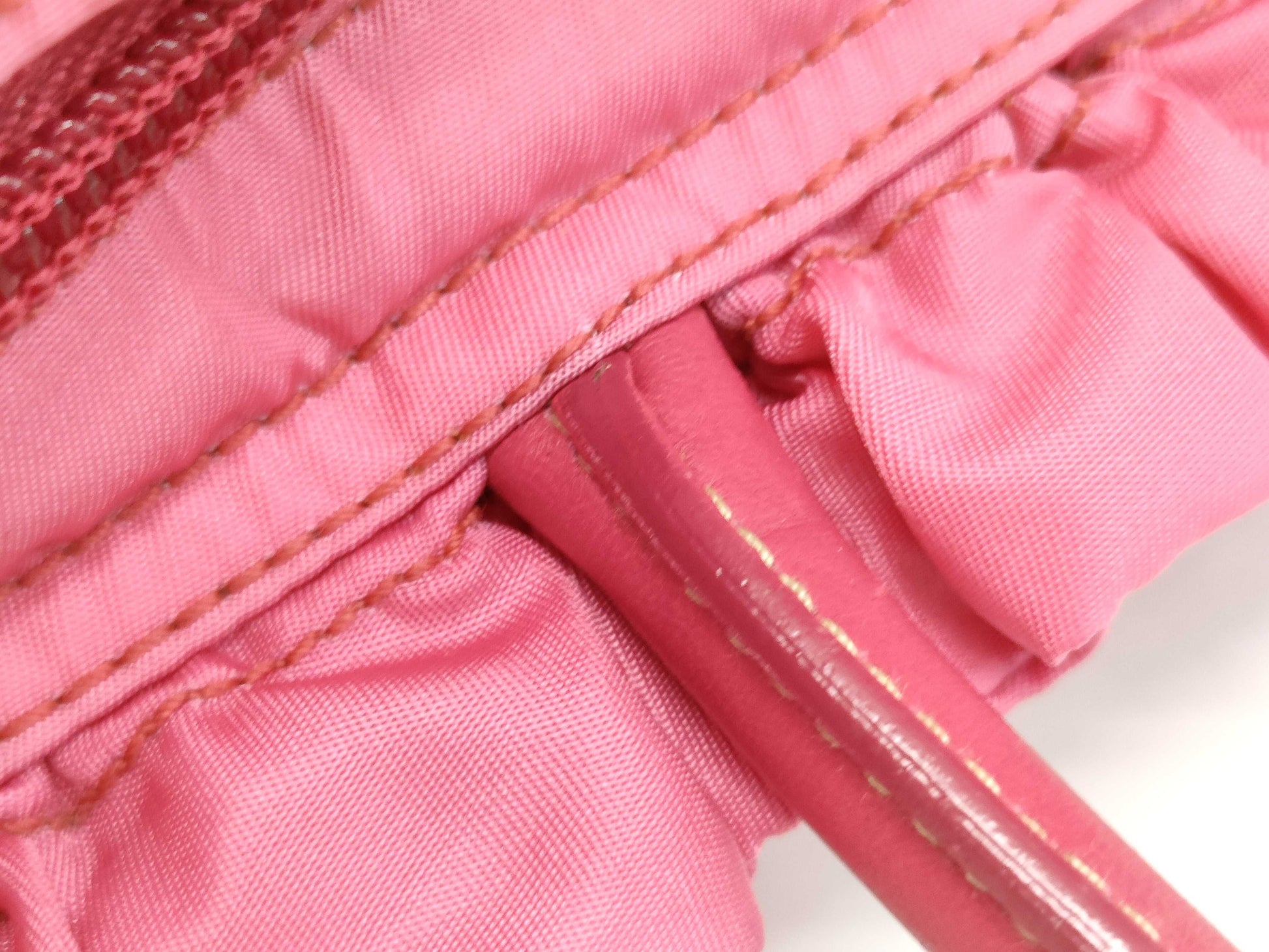 PRADA Nylon Hand Ribbon Pink Handbag