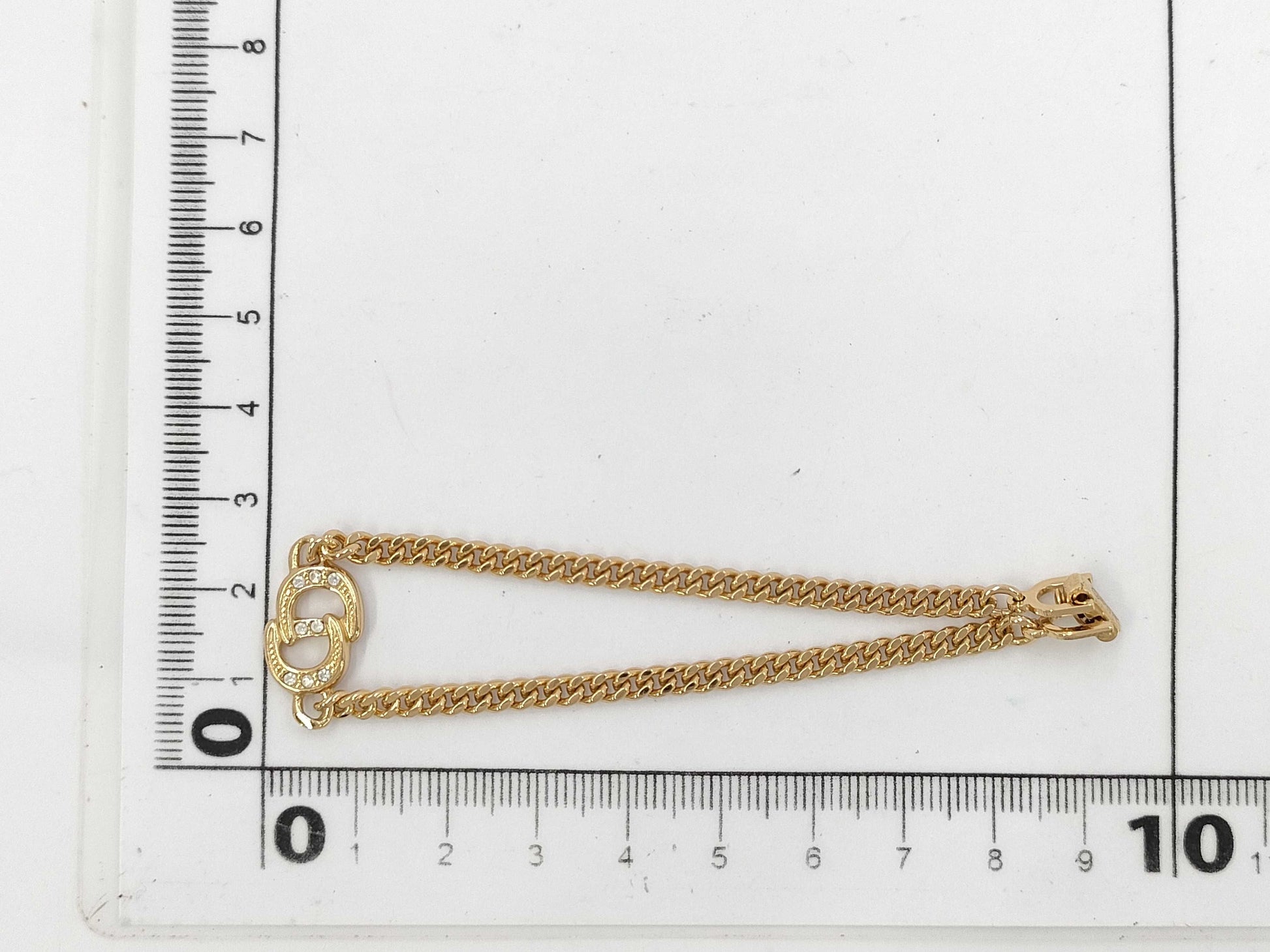 Dior CD logo gold bracelet necklace