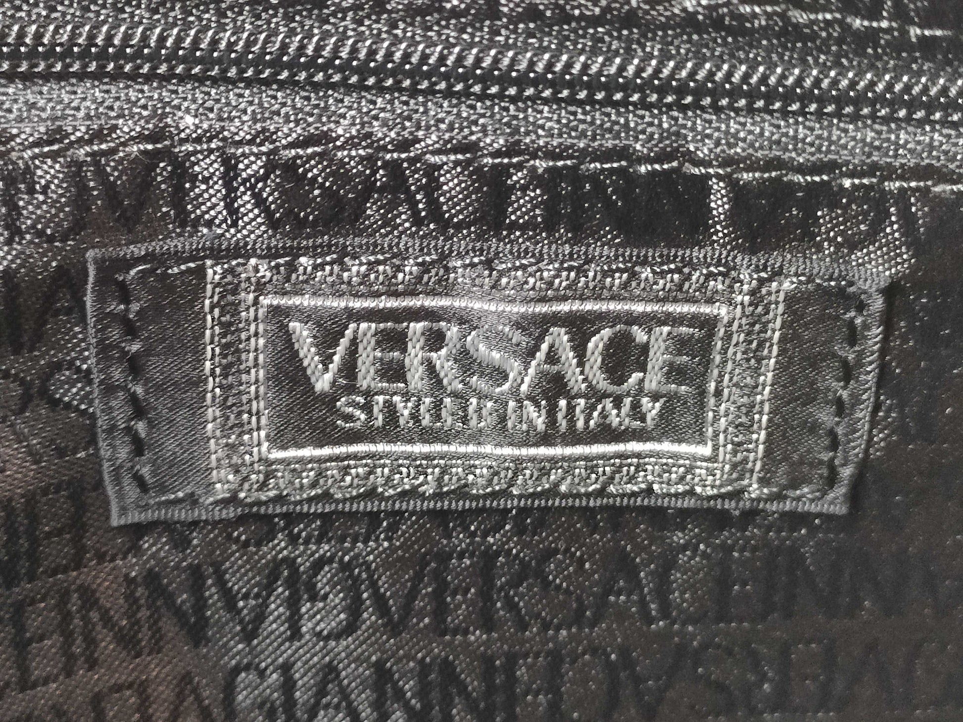 VERSACE VERSACE Leather Black Clutch Bag Second Bag