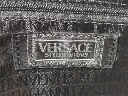 VERSACE VERSACE Leather Black Clutch Bag Second Bag
