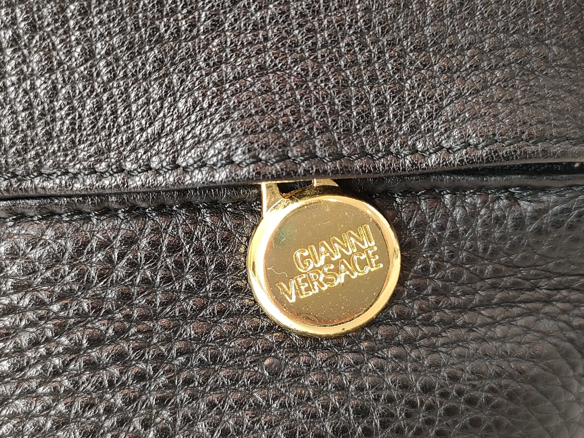 VERSACE VERSACE Leather Black Clutch Bag Second Bag