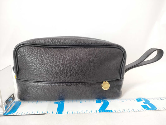 VERSACE VERSACE Leather Black Clutch Bag Second Bag