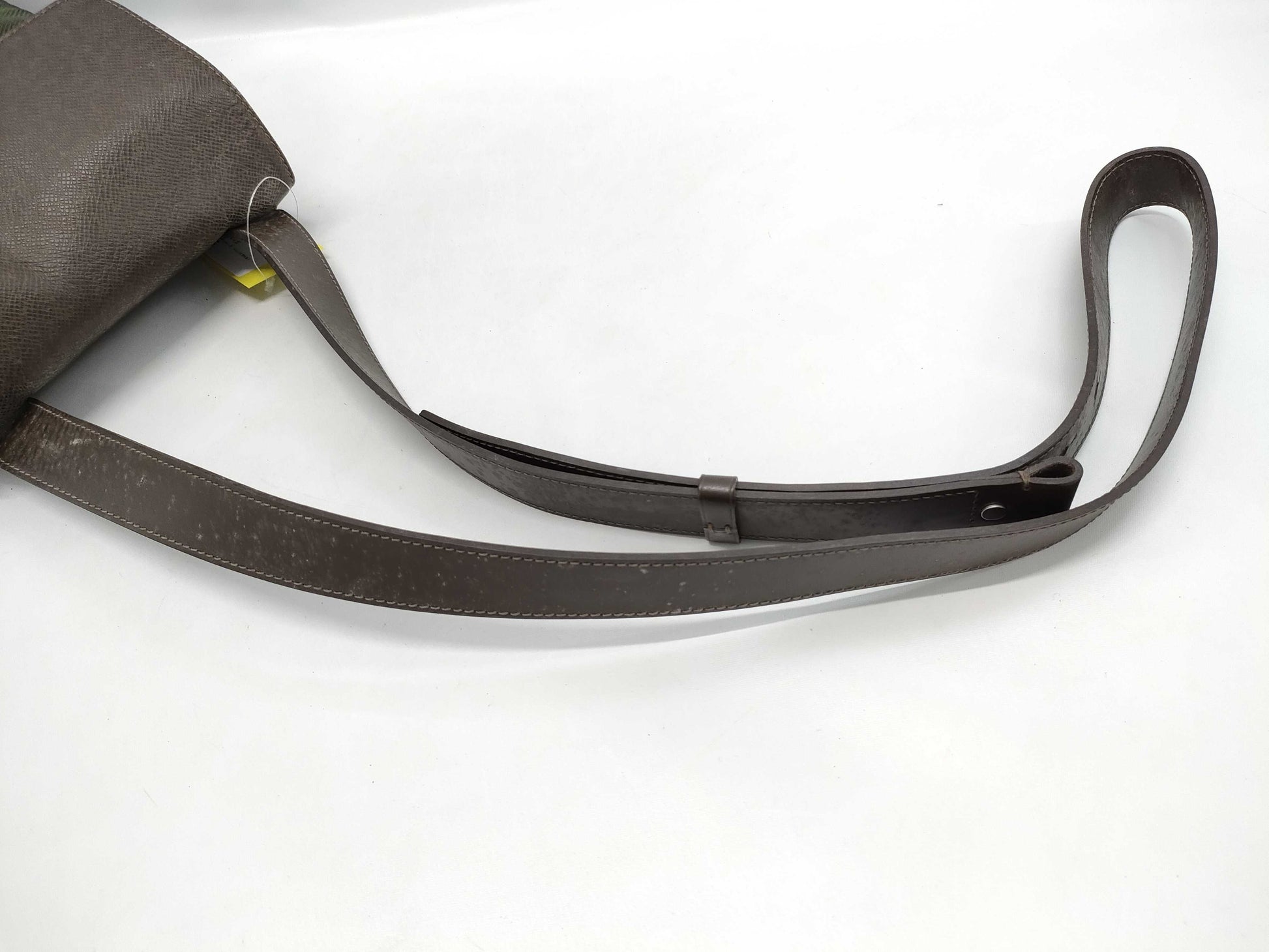 LOUIS VUITTON Taiga Saratov Shoulder Bag with Torn Belt
