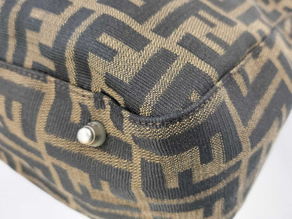 FENDI Zucca pattern tote handbag with metal hardware