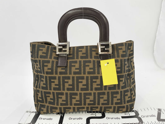 FENDI Zucca pattern tote handbag with metal hardware