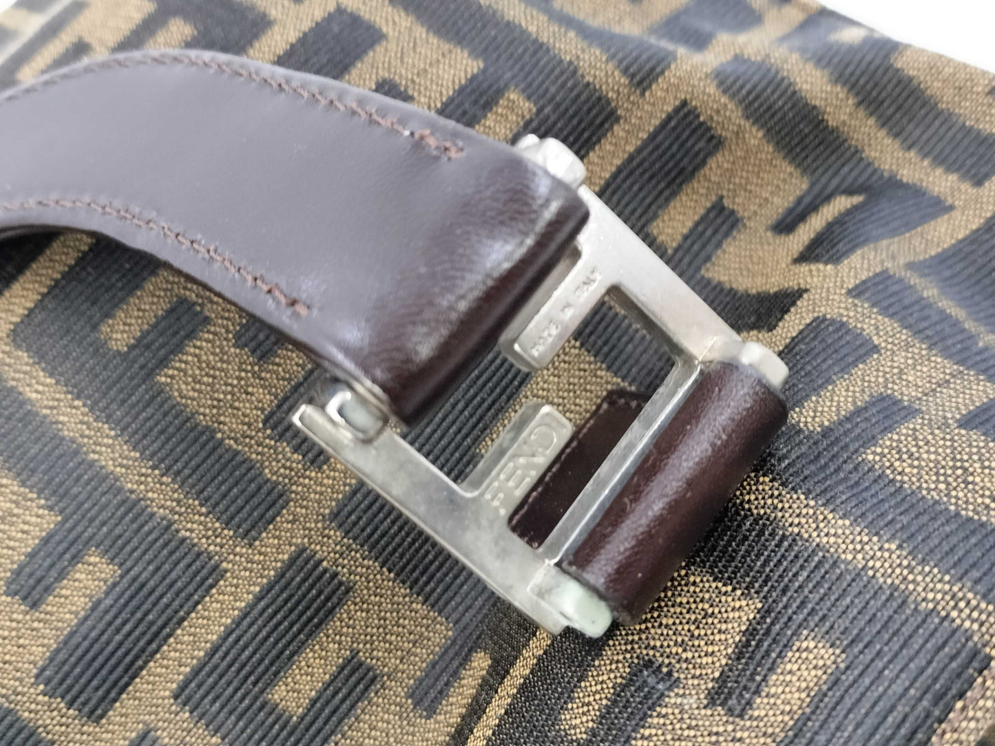 FENDI Zucca pattern tote handbag with metal hardware