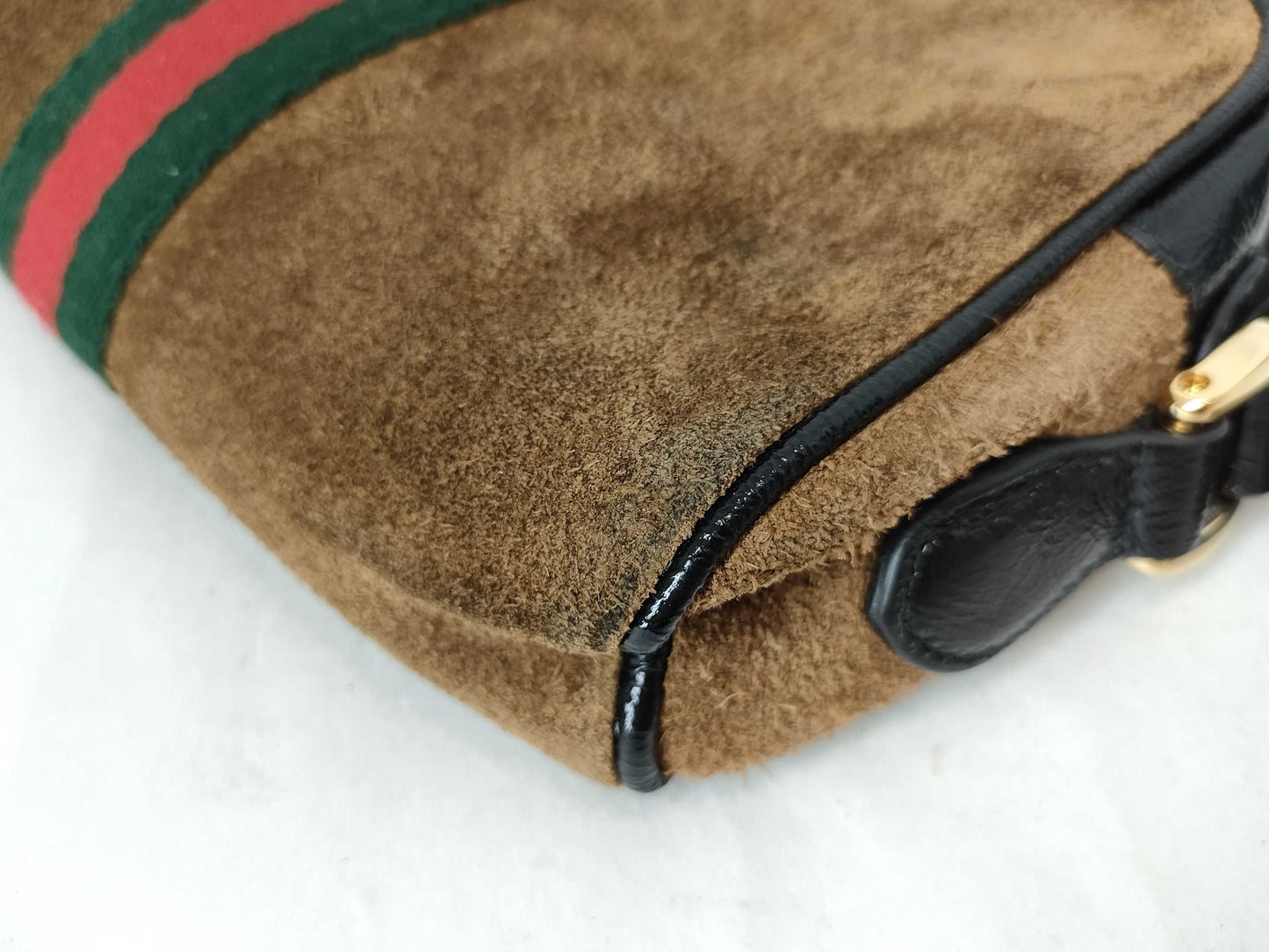 GUCCI Brown Suede Shoulder Bag 573321