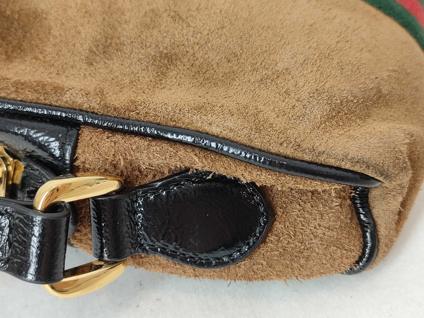 GUCCI Brown Suede Shoulder Bag 573321