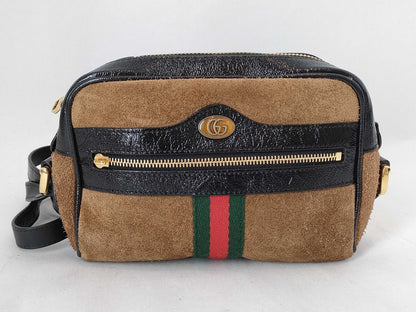 GUCCI Brown Suede Shoulder Bag 573321
