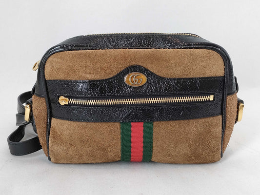 GUCCI Brown Suede Shoulder Bag 573321