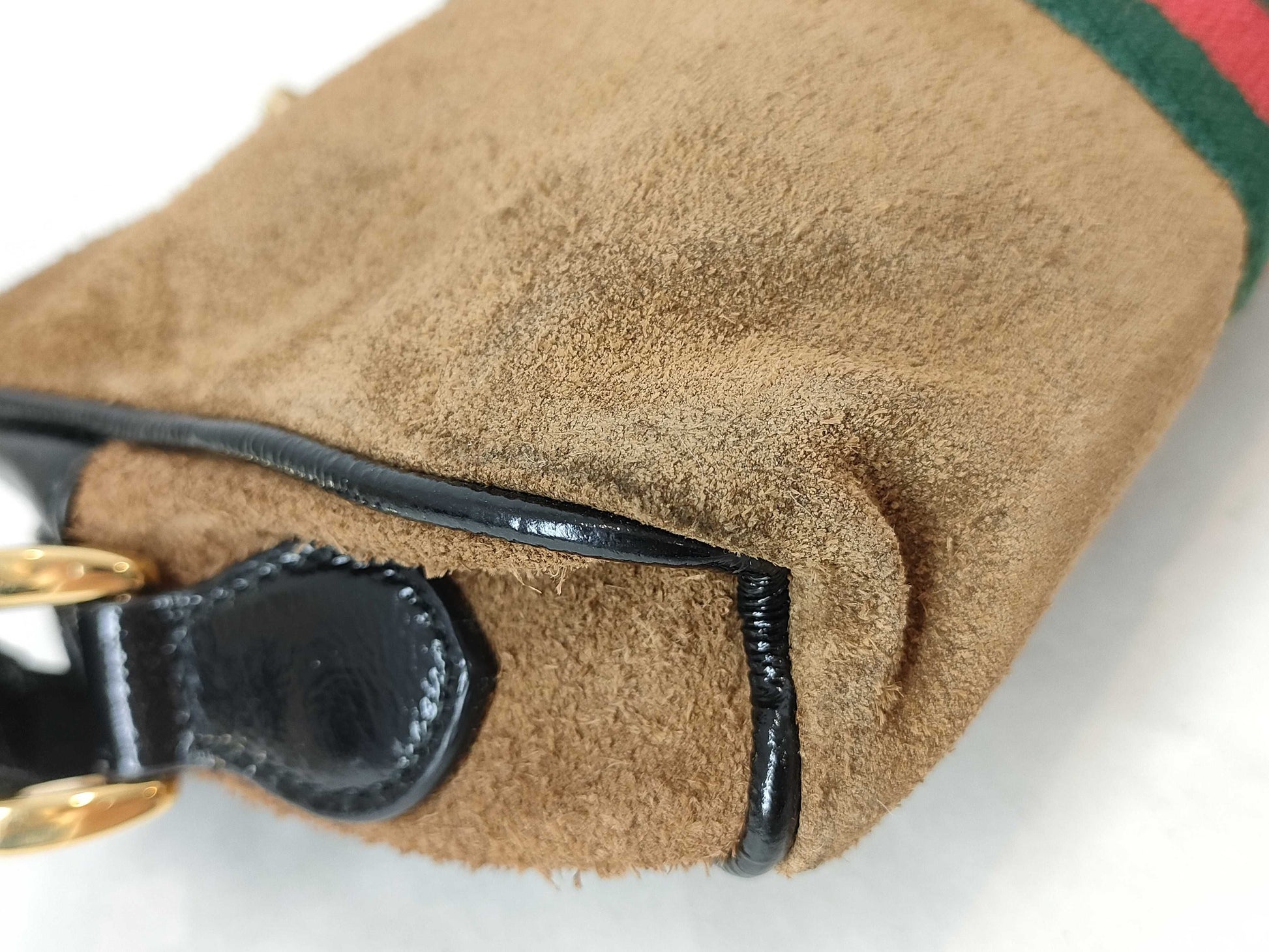 GUCCI Brown Suede Shoulder Bag 573321
