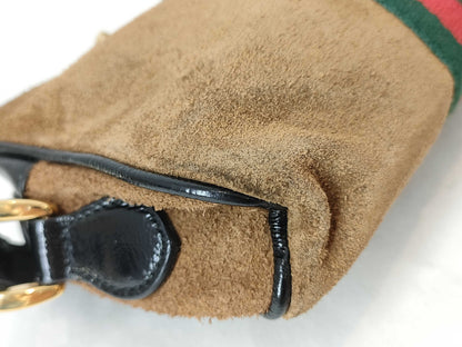 GUCCI Brown Suede Shoulder Bag 573321