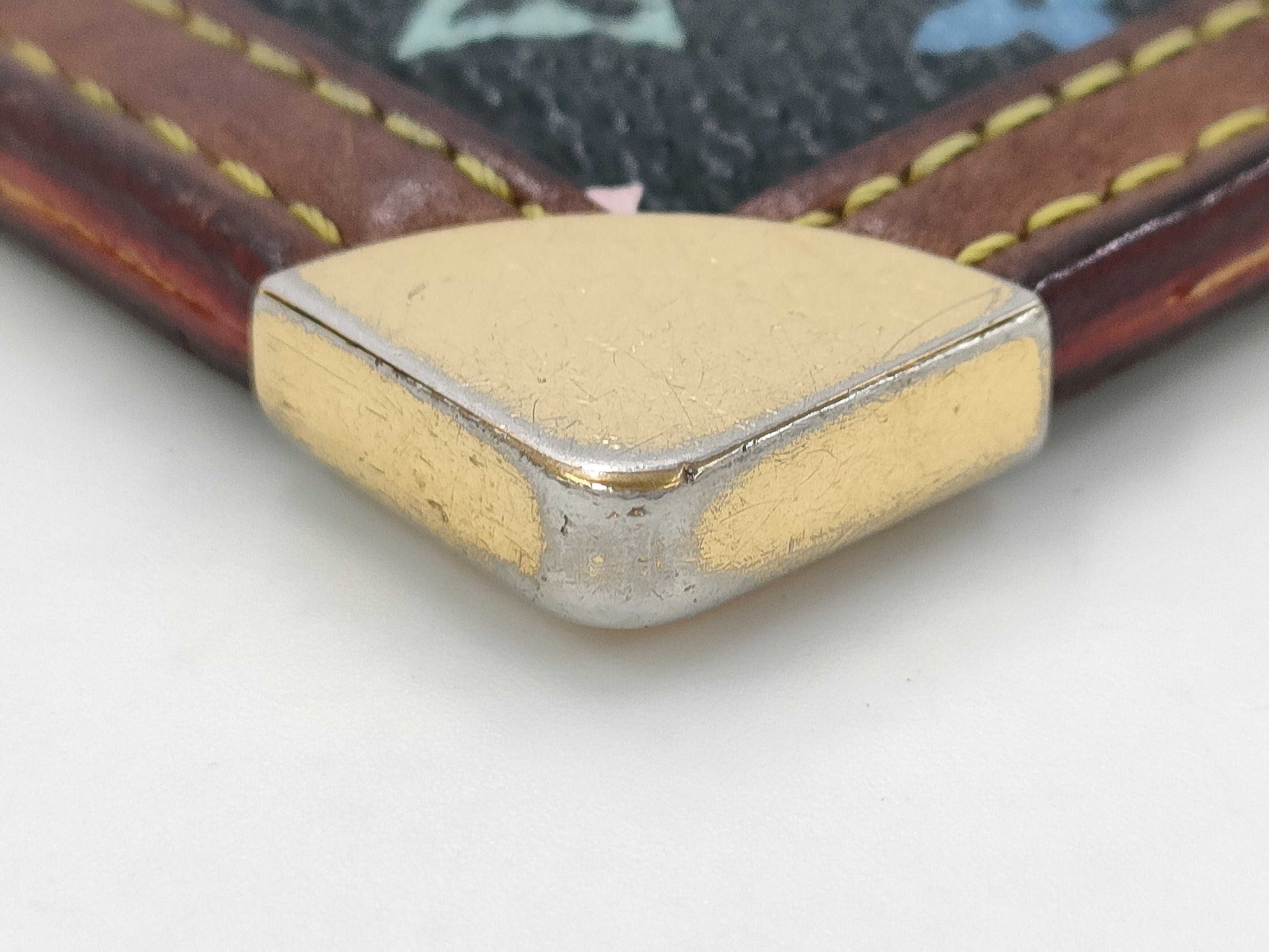 LOUIS VUITTON GA1026 Monogram Multicolore Noir Pochette Cle Coin Case with Broken Zipper