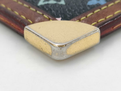 LOUIS VUITTON GA1026 Monogram Multicolore Noir Pochette Cle Coin Case with Broken Zipper