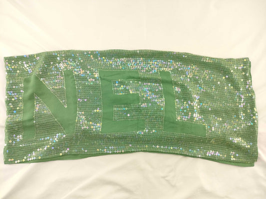 CHANEL Boxed Sequin 100% Silk Logo Scarf