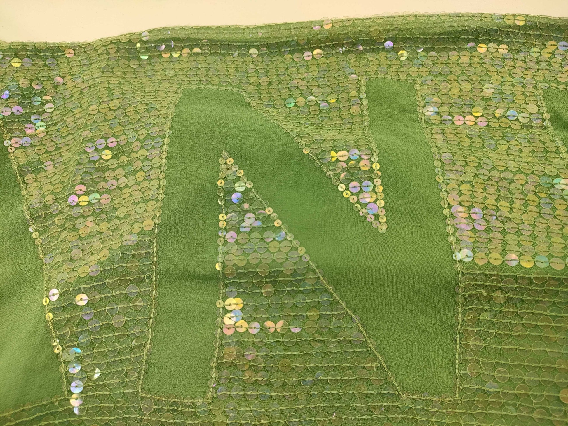 CHANEL Boxed Sequin 100% Silk Logo Scarf