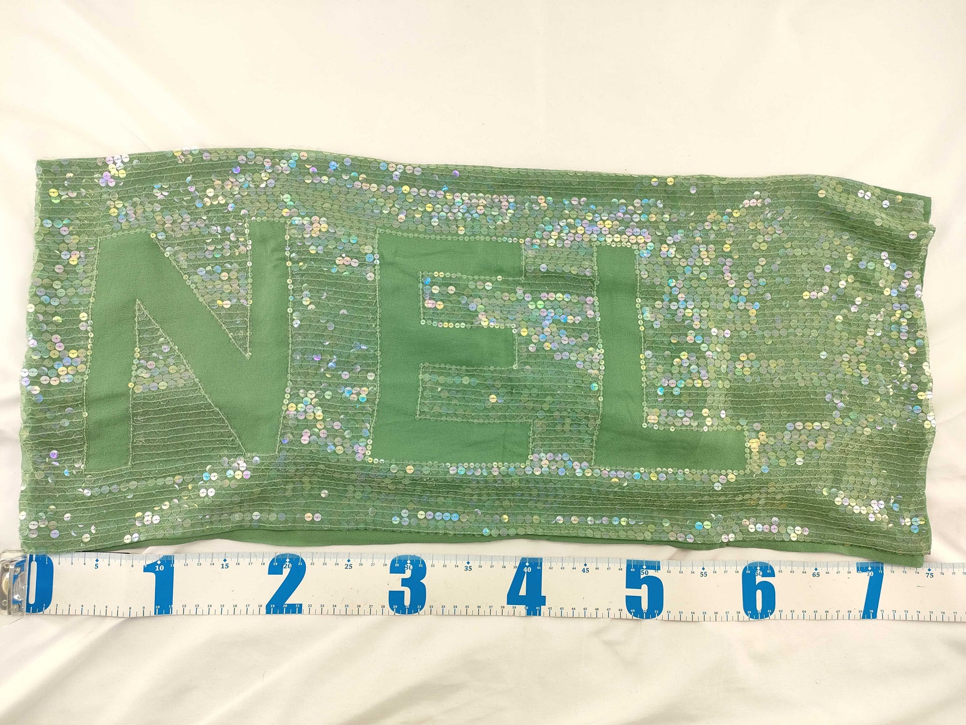 CHANEL Boxed Sequin 100% Silk Logo Scarf