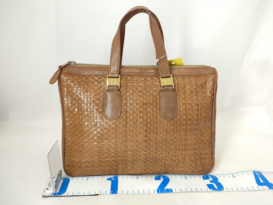 FENDI Leather/Hand/Brown Handbag